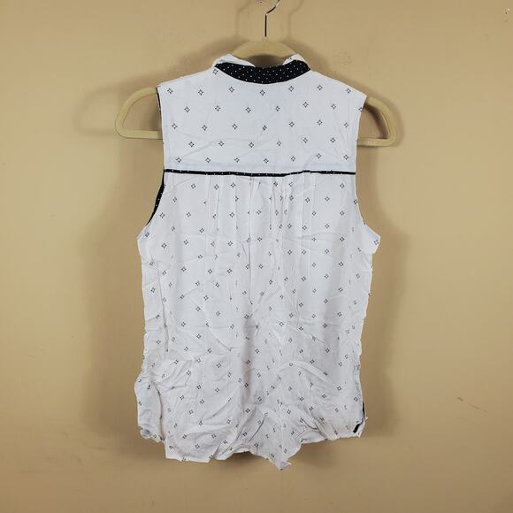 Paradigma Star Print Sleeveless Button-Up Shirt Size XS - Picture 8 of 11